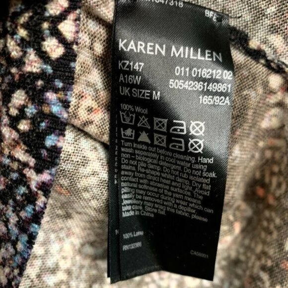 Karen Millen Size M Wool Plaid Turtleneck Sweater Lightweight - Picture 4 of 6